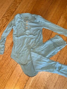 Little Sleepies Blue Long Sleeve Henley Matching Set